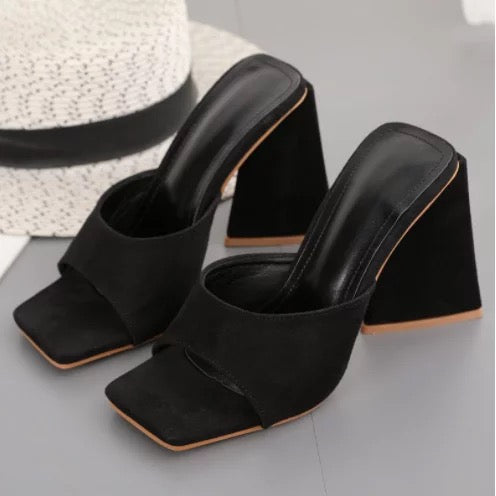 Suede Mule Heels